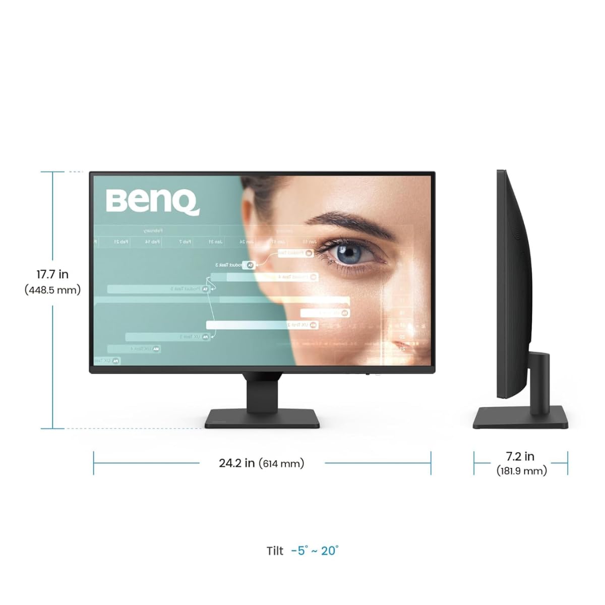 BenQ GW2790Q, 27 Inch (68.58 cm), IPS, 2K QHD 2560x1440, 100Hz, Black, 99% sRGB, 1500:1 CR, Eye-Careu, Dual HDMI, DisplayPort, Bezel-Less, Eyesafe, Wall Mountable Monitor