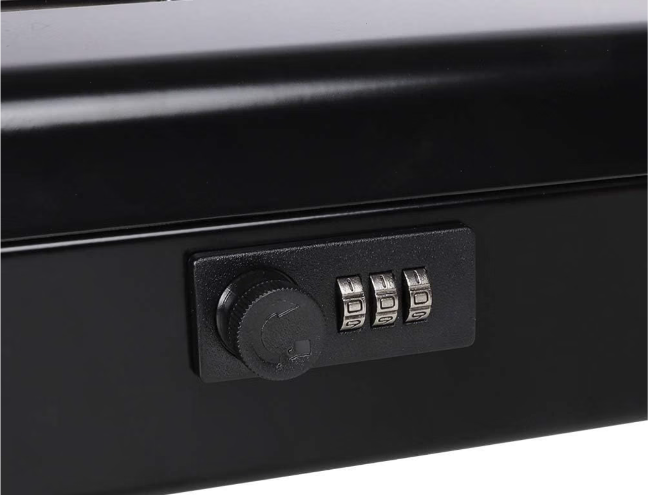 GOBBLER Cash box with Number Combination Lock & 2 Level Money Tray, Metal Money Box Large Size: 30 * 24 * 9cm (GC-3025) - Black