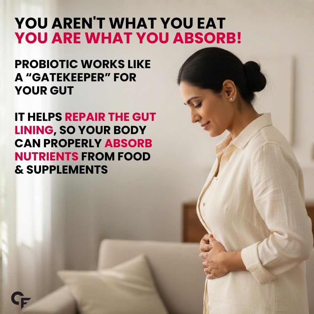 Carbamide Forte Probiotics Supplement 50 Billion CFU Gut Health Supplements with Probiotic | Gut Cleanse with Prebiotics and Probiotics – 60 Capsules
