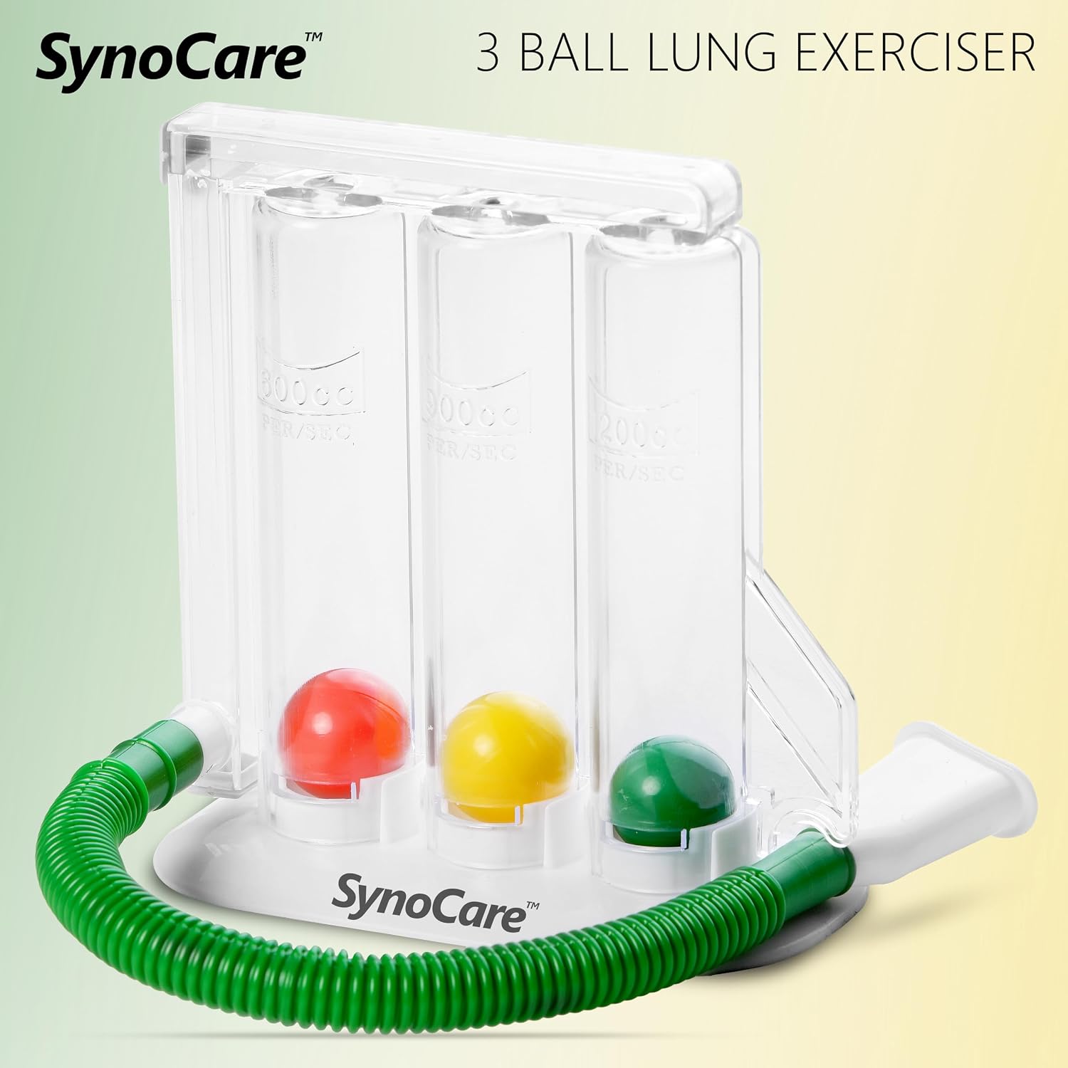 3 Ball Spirometer, Lung Exerciser, Respiratory Exerciser, Breathing Exercise, Respirometer, Breath Measurement System & Deep Breathing Lung Exerciser | Washable, Hygienic & Detachable- Pack Of 1