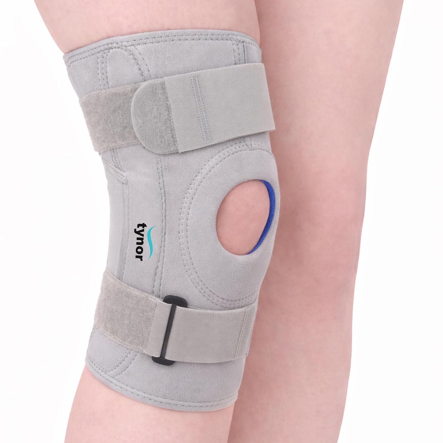 TYNOR Knee Support Hinged (Neoprene), for Joint Stability & Pain Relief | for Sports, Gym Supports Injury Recovery | Durable & Comfortable, For Men & Women | 1 Unit (Grey, Large)