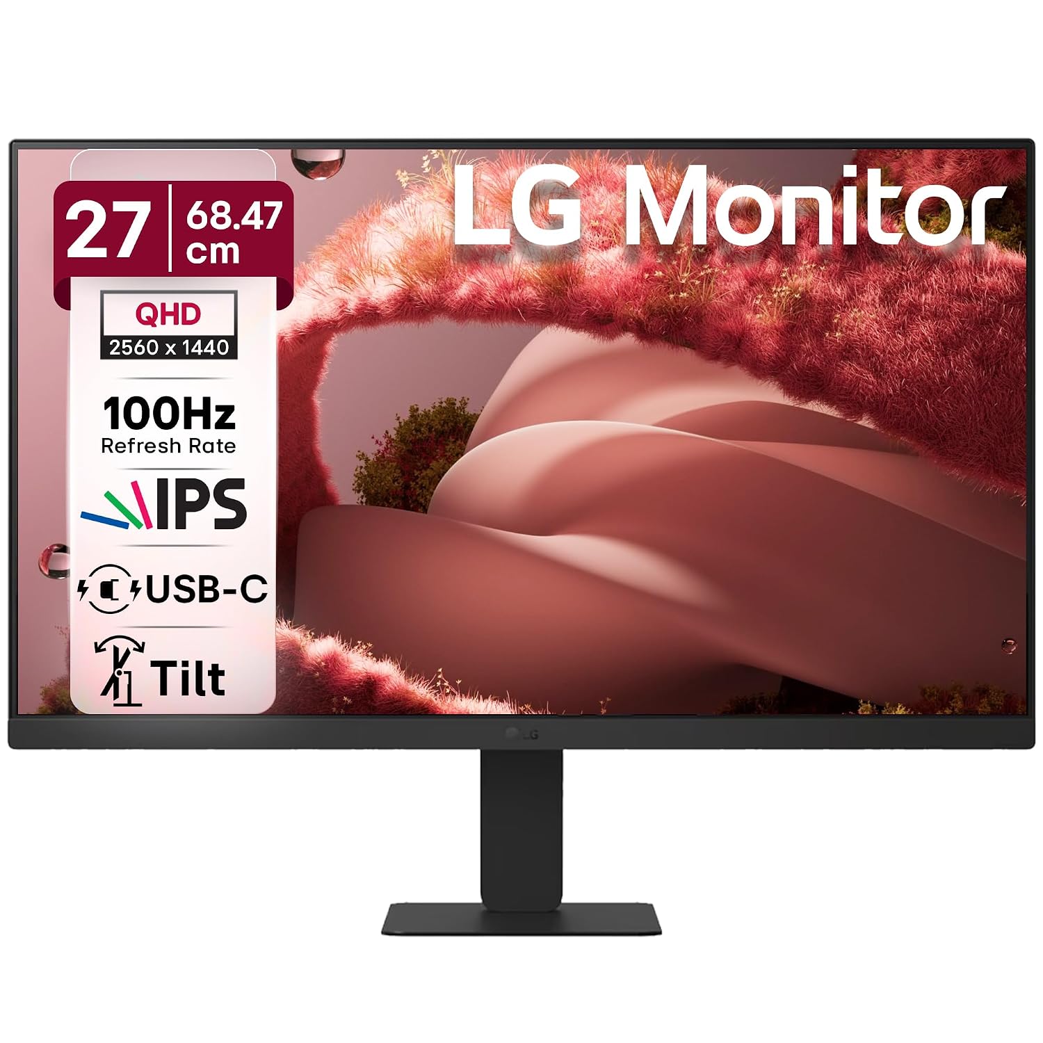 LG 27U631A 68.47 cm (27 Inch) QHD (2560x1440) IPS PC Monitor with 100Hz, 5ms (GtG) HDR10, Flicker Safe & Reader Mode HDMI, USB-C, Tilt Adjustable, 3-Side Virtually Borderless Design sRGB 99% (Black)
